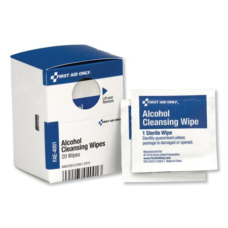 First Aid Only SmartCompliance Alcohol Cleansing Pads, PK20 FAE-4001